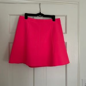 JCrew neon pink fit and flare skirt